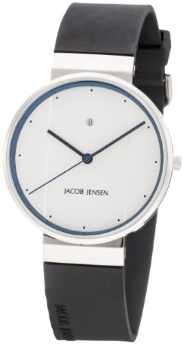 Jacob Jensen Herren-Armbanduhr Analog Quarz Kautschuk 32750 Jacob Jensen Herren-Armbanduhr Analog Quarz Kautschuk 32750