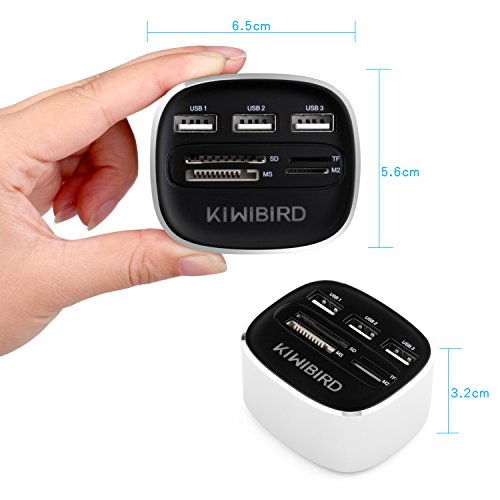 KiWiBiRD High Speed All-in-1 USB HUB / USB 2.0 Kartenleser / USB Combo mit 3 USB 2.0 Anschlüssen und einem MS/SD/M2/TF Kartenleser - 5
