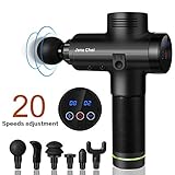 Massage Gun, Hand Held Muscle Massager Deep Tissue Massage Gun with 6 Massage Heads, 20 Speeds Setting Personal Ultra Quiet Muscle Relief Massage Device