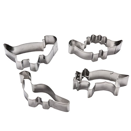 Edelstahl Dinosaurier Ausstecher Kuchen Plätzchen Ausstecherform set of 4 - 3