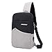 Produktbild WREEE Canvas Brusttasche Rucksack Crossbody Bag Sport Schultertasche Umhängetasche für Männer Frauen,LightGray
