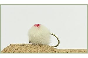 JUST CATCH Barbless White Red Spot Egg Trout Flies, Size 10 Egg Flies, Top selling Flies