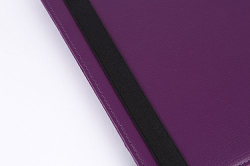LILA iPad AIR 2 ( 6 ) 360 Grad rotierende Ledertasche Smart Case Hülle für das neue Apple iPad AIR 2 ( 6 ) mit Retina Display voll kompatibel mit der Sleep-Funktion + Displayschutzfolie + kapazitiver Stift - 9