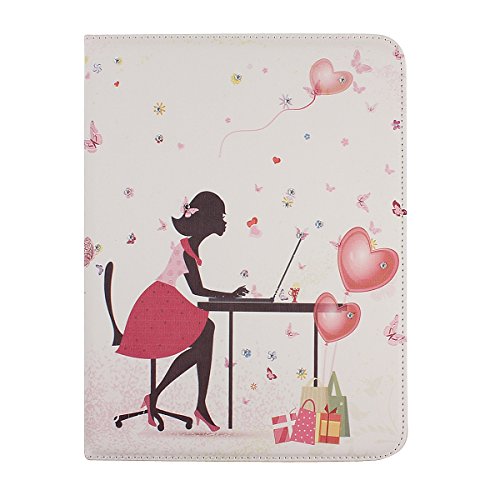 Galaxy Tab 4 10.1 Hülle Case,Galaxy Tab 4 10.1 SM-T530 / T531 / T535 Ledertasche,Ukayfe Muster Schutzhülle Leder Tasche für Samsung Galaxy Tab 4 10.1,Malerei Blume Fee Mädchen Kristall Glitzer Diamant Muster Design Slim Fit Folio PU leder Flip Cover im Bookstyle Kunstleder Schutzhülle Cover Tasche mit Ständer für Samsung Galaxy Tab 4 10.1 Zoll mit 1 x Schwarze Eingabestift (Bürodame Pattern) - 2