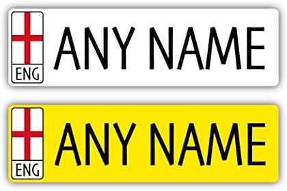 Epic Modz Kids Personalised Number Plates Front & Rear Vinyl Sticker Set - Child's Children's Electric Ride On Car Bike Trike Etc NOT ROAD LEGAL (13cm x 3.7cm)