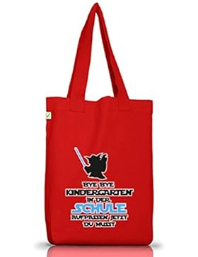 Einschulungsgeschenk Erstklässler Stoffbeutel Earth Positive Schule - Aufpassen jetzt du musst