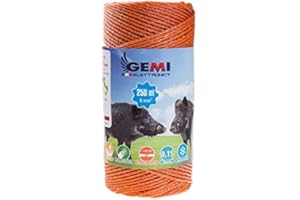 Gemi Elettronica Filo per Recinto Elettrico 250 mt con 8 Fili conduttori Rame 8x0.25 Recinti Elettrici Elettrificati Recinzioni Conduttore 6 mm² per Animali cinghiali Mucche Cavalli maiali caprioli