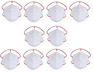 KALYANAM CE & FDA Certified 6 Layer Washable Protection Reusable N95 Face Mask Face Mask with Head Loop (White) (PACK OF 10)