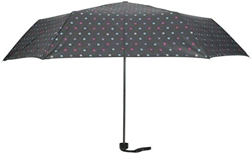 Ladies Supermini Multi Design Button Handle Umbrella Black Multi Spot