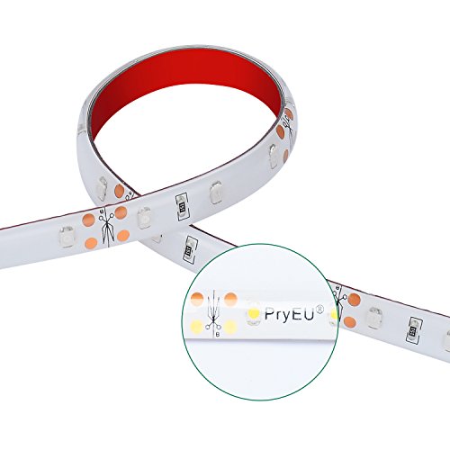 PryEU ( 4er Pack ) Weiß 30cm 18 x 3528 SMD LED Auto KFZ Lichterkette Strip Streifen Wasserdicht 12V - 4