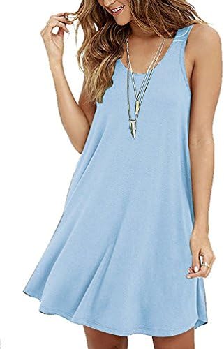Thriving Prosperous Ladies Solid Colour Sleeveless T-shirt Dress