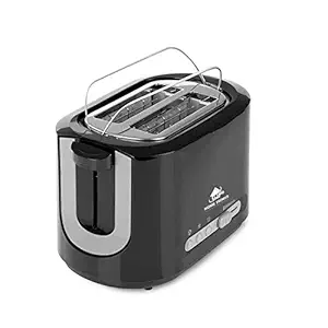 HOMETRONICS Toaster 2 Slice with Integrated Warming Rack for Warming Your Favourite Buns, Pastries, Croissants, Pav And Much More and Extra-Wide Slot & 7 Shade Settings, Defrost/Reheat/Cancel Function, Extra Wide Bread Slots
