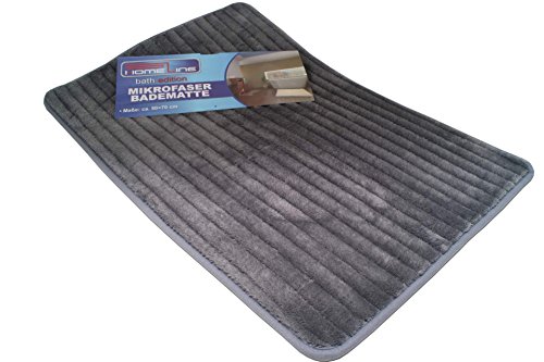 Mikrofaser Badematte Grau 50 x 70 cm Badezimmerteppich