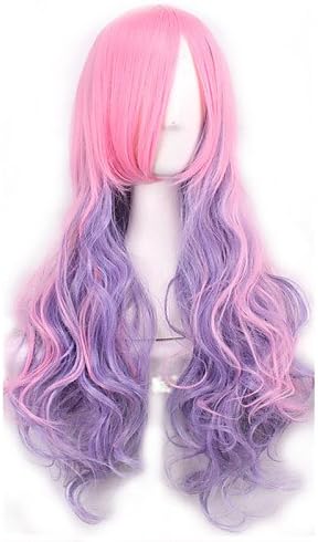 jiayy Wigs Hair Wig Curly Synthetic Ombre Wigs Natural Heated Wigs Anime Cosplay Perruque Resistant Panic Manic 26 Inch