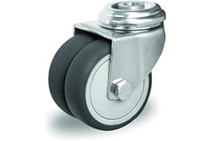 der ROLLENDE SHOP - Lenkrolle - Doppelrolle mit Rückenloch 75 mm - Serie P2T2