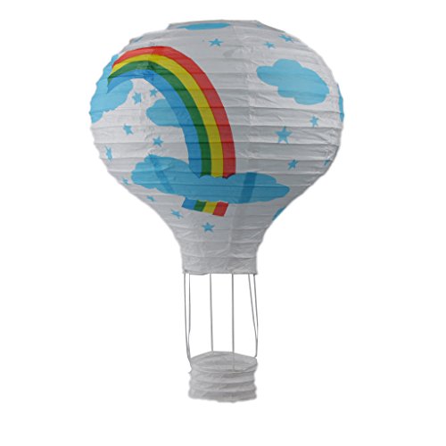 Heißluftballon Lampenschirm Lampion Papier laterne Laterne Lampion Deko Feier Party - Weiß Rainbow