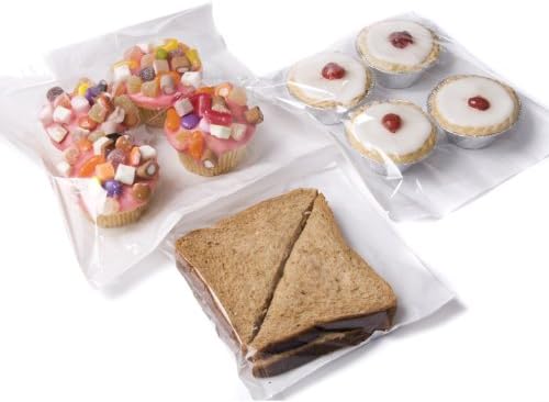 100 White Film Front Clear Cellophane Paper Window Sandwich Food Photo Display Bags (5" x 7")