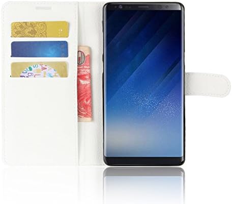 Rockwey® Samsung Galaxy Note8 mobile phone sets,TPU+PU leather cover flip cover card wallet Anti-scratch,anti-skid(White)