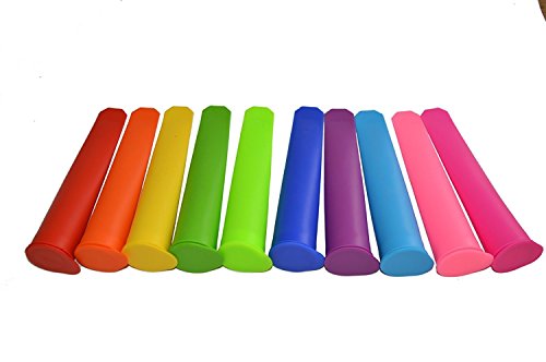 Bekith 10 Stück Silikon-Eis-Pop Maker Set,Ice Pop Formen,und sie reinigen super einfach. - 2