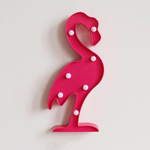 WOOE Wall Decorative Light Simple Modern Photo Wall Iron Set Shelf Wall lamp Decoration 3 * AA Battery (Size : Flamingo)