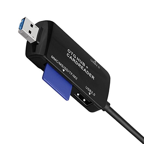 EX1 Kartenleser OTG HUB TF SD Karte USB MMC MS M2 für Apple iPhone / iPad, Android Smartphone und Tablette, und PC Computer Laptop - 4