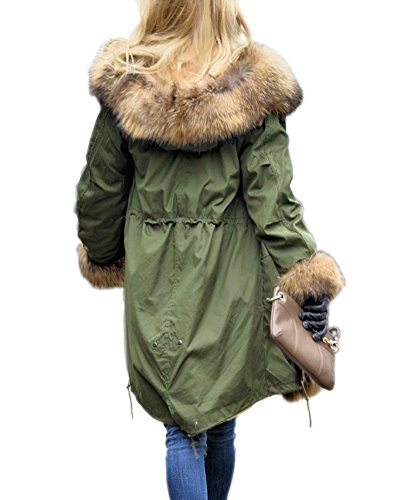 Aofur New Womens Oversized Hooded Parka Ladies Jacket Coat Long