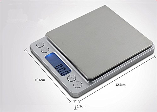 KKAAEE Elektrische Küchengeräte Digitale Küchenwaage,Hohe Präzision auf bis zu 0,1g (3kg Maximalgewicht), Digitalwaage Waage, Mini Waage, Küchenwaage, Briefwaage,, Tara-Funktion, Messen von Zutaten,Gold,Briefmarken - 2