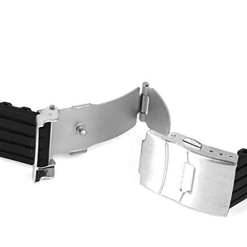maltonyo17 20 mm schwarz Uhrenarmband Silikon Band Bereitstellung Schnalle Wasserdicht - 4