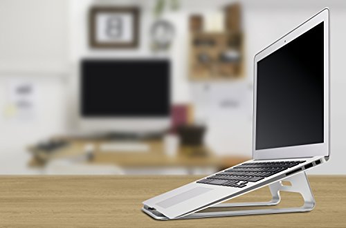 Kit Laptopständer Stand für Apple MacBook Ergonomisch Portabel Kühlend aus Hochwertigem Robustem Aluminium mit Rutschfesten Gummifüßen – Silber - 5