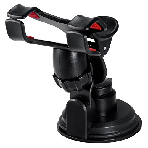 TecHERE EasyClaw Plus - Supporto Universale per auto con ventosa - Porta telefono / smartphone / cellulare per iPhone 6 plus 6 5 5s 5c 4s, Samsung Galaxy S6 S5 S4 S3 S2, Nexus, Lumia, Sony Xperia, LG, HTC, navigatore GPS ed altri dispositivi di larghezza fino a 9 cm - Regolabile con rotazione 360Â° - Colore Nero