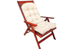 Morbuy Impermeable Cojín para Tumbona de Jardín, Suave y Cómodo Cojín Reclinable Colchoneta Tumbona Exterior Ideal para Tumbonas, Sillas y Hamacas (110x50cm,Blanco Roto)
