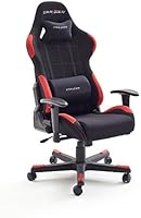 Robas Lund DX Racer1 62501SR8 Fauteuil en nylon avec accoudoirs Noir/rouge 78 x 124-134 x 52 cm