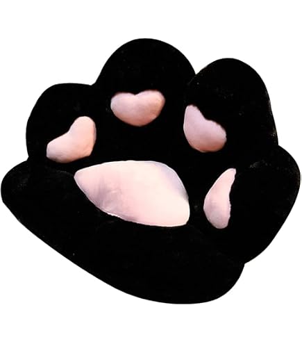 DOBUONO Coussin de chaise de bureau Kawaii en peluche confortable en forme de patte de chat - Motif ours - Coussin de chaise de bureau mignon pour fille et chambre à coucher - 71 x 61 cm - Rose