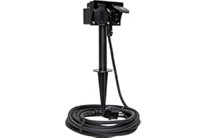 Kopp Presa esterna con 2 contatti di protezione e cavo da 1,5 m, da 230 V, per picchetto da giardino