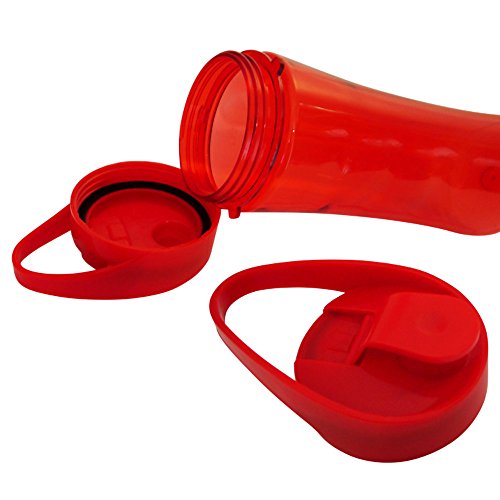 Grafner® Smoothie Maker 300 Watt 2x Becher (je 600 ml) BPA frei Farbwahl Standmixer Mini Mixer Mixer & Go Edelstahlmesser (rot) - 5