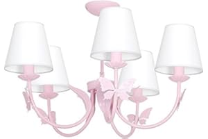 DECOLAND Mini Motyl V, lampada a farfalla, color rosa chiaro, per bambini, lampadario