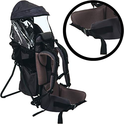 Bébé Porte-Bébé Dorsal avec toit soleil/toit pluie (Ultra Léger 2,1 kg) Porte-bébé