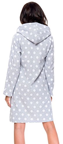 dn nightwear Damen Bademantel mit Kapuze SMZ.9097 - 2