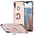 Price comparison product image Huawei P20 Lite Case with Ring Kickstand, 360 Degree Rotate Kickstand Ring Flip Support Compatible with Magnetic Car Mount Shockproof Impact Protection TPU Silicone Pink Cover Case for Huawei P20 Lite