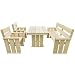 Produktbild lingjiushopping imprägniert, Outdoor-Esstisch-Set, 4-teilig, 110 x 75 x 74 cm, Kiefer, Pinie, imprägniert, Rot, Set (160 x 187 x 50 cm (B x T x H)
