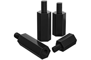 FEEIMOL M4 Distanziali Esagonali Nylon Maschio-femmina Distanziatore Esagonale Nero M4x20+6mm (40 Pezzi)