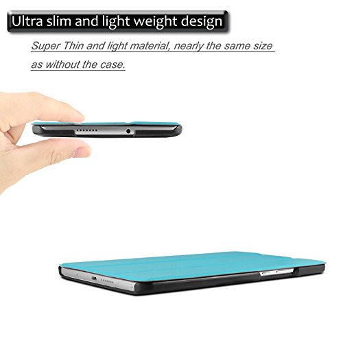 Huawei MediaPad M3 8.4 Hülle, Infiland Ultra Dünn Tri-Fold Smart-Muschel PU Leder Ultra Schlank Superleicht Ständer Smart Shell Cover Schutzhülle Etui Tasche für Huawei MediaPad M3 8.4 Tablet-PC (mit Auto Schlaf / Wach Funktion)(Hellblau) - 5