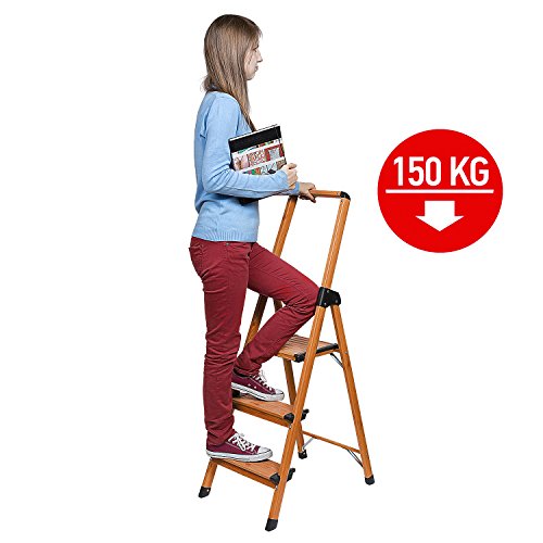 Tatkraft Upstairs Haushalt Klapptrittleiter 3 Stufen Anti-Rutsch Leicht & Robust - 3
