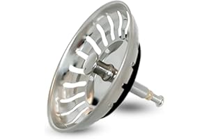 MINISMUS Bouchon Évier Cuisine Filtre avec Goupille Réglable - Universel Cuisine Bouchon Évier, Fonctionnement du Bouton Excentrique Panier Crépine, Inoxydable, Compatible Lave-Vaisselle (82 mm)