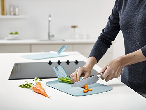Joseph Joseph 60103 Schneidebrett faltbar und rutschfest, klein, kunststoff, 38 x 21 x 1,5 cm, hellblau - 4