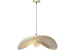 ATMOSPHERA CREATEUR D'INTERIEUR Atmosphera - Suspension Arlo - Abat-jour en Métal Doré D80cm - Ampoule Non Incluse E27 25W - Luminaire pour Salon, Cuisine, Bureau, Chambre