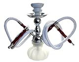 budawi® - Shisha klein 2 Schlauch H:25cm Farbe in weiß (Milchglas)