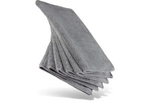 ‎HEYNNA HEYNNA® Ściereczki z mikrofibry do czyszczenia domu i kuchni – zestaw ściereczek do czyszczenia 30 x 30 cm, 6 sztuk w kolorze szarym, nadają się również jako ściereczki do samochodu