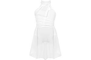 iEFiEL Vestito da Balletto Ragazza Abito da Ballo Lirico Contemporaneo Body Danza Classica Ginnastica Artistica Vestito Pattinaggio Artistico Jazz Danza Moderna Dancewear