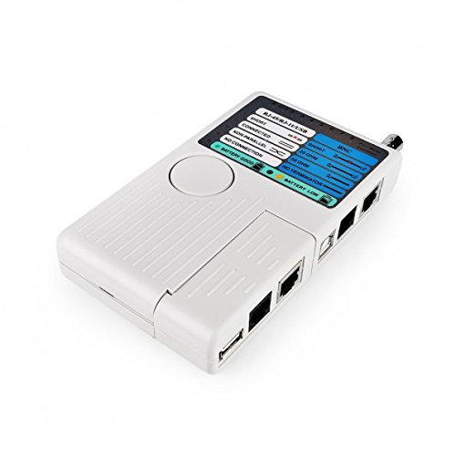 Profi Netzwerktester Leitungstester Kabeltester RJ45, RJ11, RJ12 USB 2.0 und BNC – CAT/USB/IEEE1394/BNC - 2